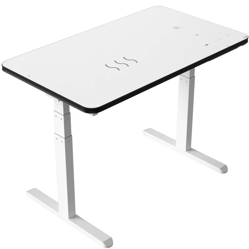 Біла скляна дошка подвійний стіл підйому Біла скляна дошка подвійний стіл підйому